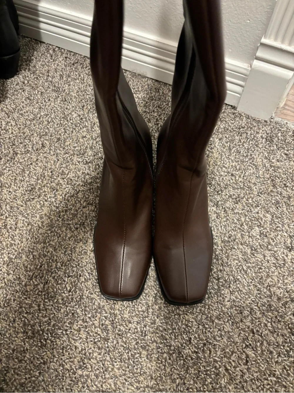 Princess Polly Brown Over-The-Knee Block Heel Boots
